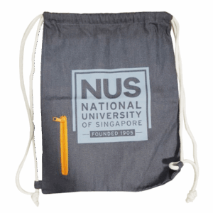 Drawstring Bag with Front Zipper Pocket