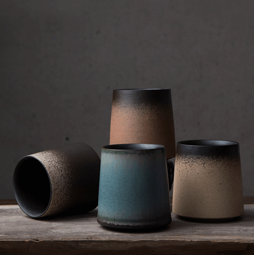Handleless Rustic Ceramic Mug