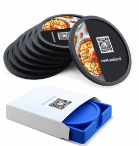 Silicone Border Coaster Set with Holder