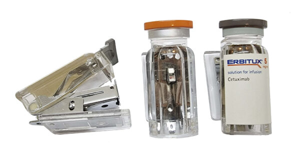 Transparent mini stapler set with staple remover and refill staples