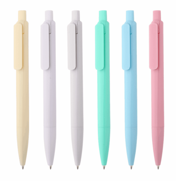 Anti-bacterial plastic pen in pastel colours